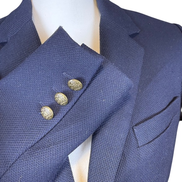 Mercer Madison Navy Blue Textured Blazer Jacket Single Gold Button Lined Small - Picture 7 of 10